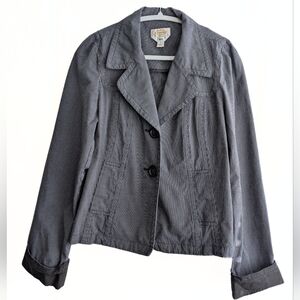 EUC Talbots Women's Blue/Grey Striped Stretch Blazer, Size 8